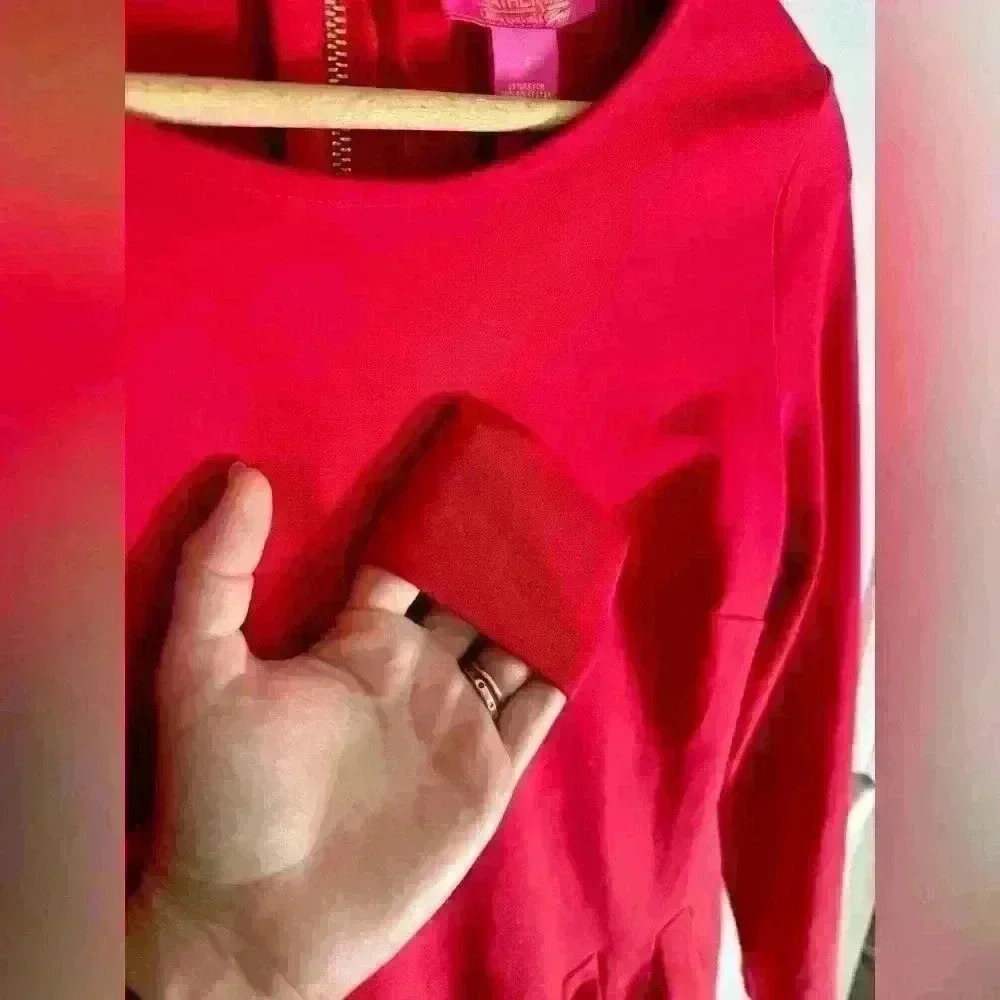 Catherine Malandrino Red Zip Back Top Shirt Blouse Unique Size Small - Picture 3 of 13